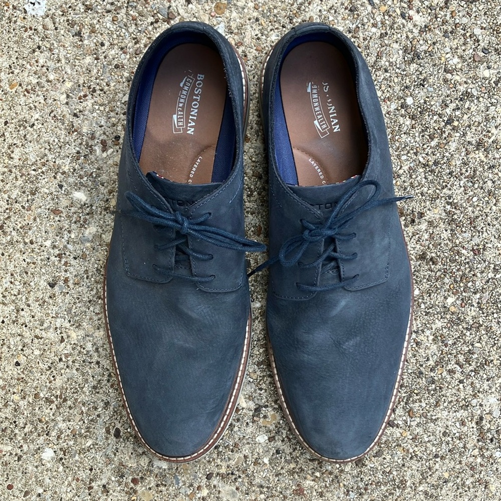 Bostonian Blue Gray Oxford Dress Shoes